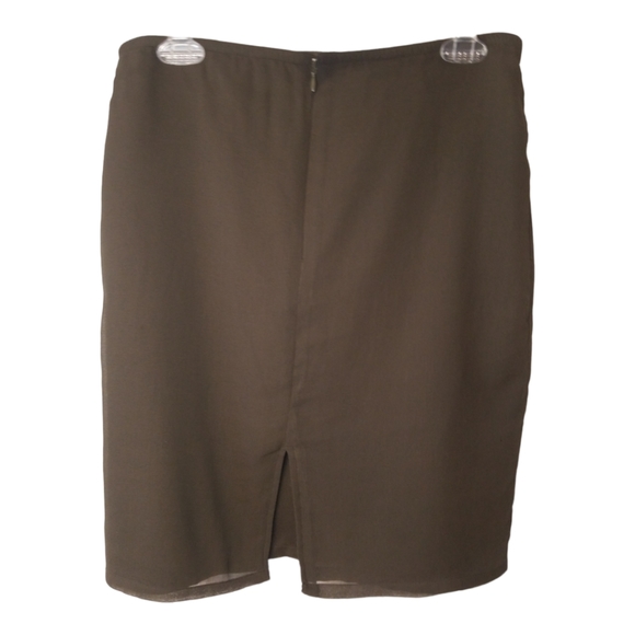 Hillard & Hanson Loden Green Pencil Skirt with Embroidered Front; Size Small - Picture 4 of 5